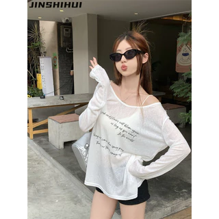 JINSHIHUI áo phông áo thun nữ croptop baby tee Trendy thời trang Đơn giản Thời trang WTX24414XZ 18Z240430