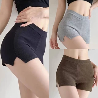 [COMBO 3Q] Quần Đùi Thun Tăm Xẻ Gấu,Quần Short Nữ Thun Tăm Xẻ Gấu_033