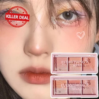 Phấn má hồng ngọc trai ba màu Gradient Highlight Rouge All-in-one Student Blush Cream T1U3