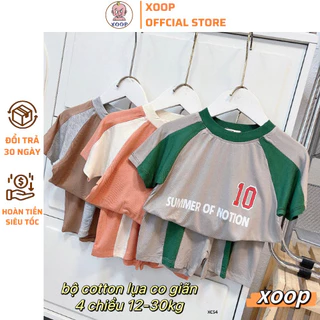 Bộ cộc tay XOOP cotton lụa Xoop Official Store in động vật cho bé trai bé gái (12-29kg) XC54, Đồ bộ,sét bộ