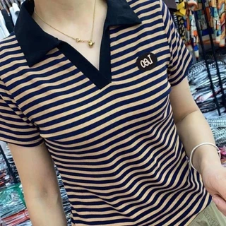 Cổ Áo Polo Thanh Lịch Plus Size Nữ Phong Cách Hàn Quốc Phù Hợp Với Áo Thun Nữ Cổ Chữ V Ngắn Tay Bán Áo Thun