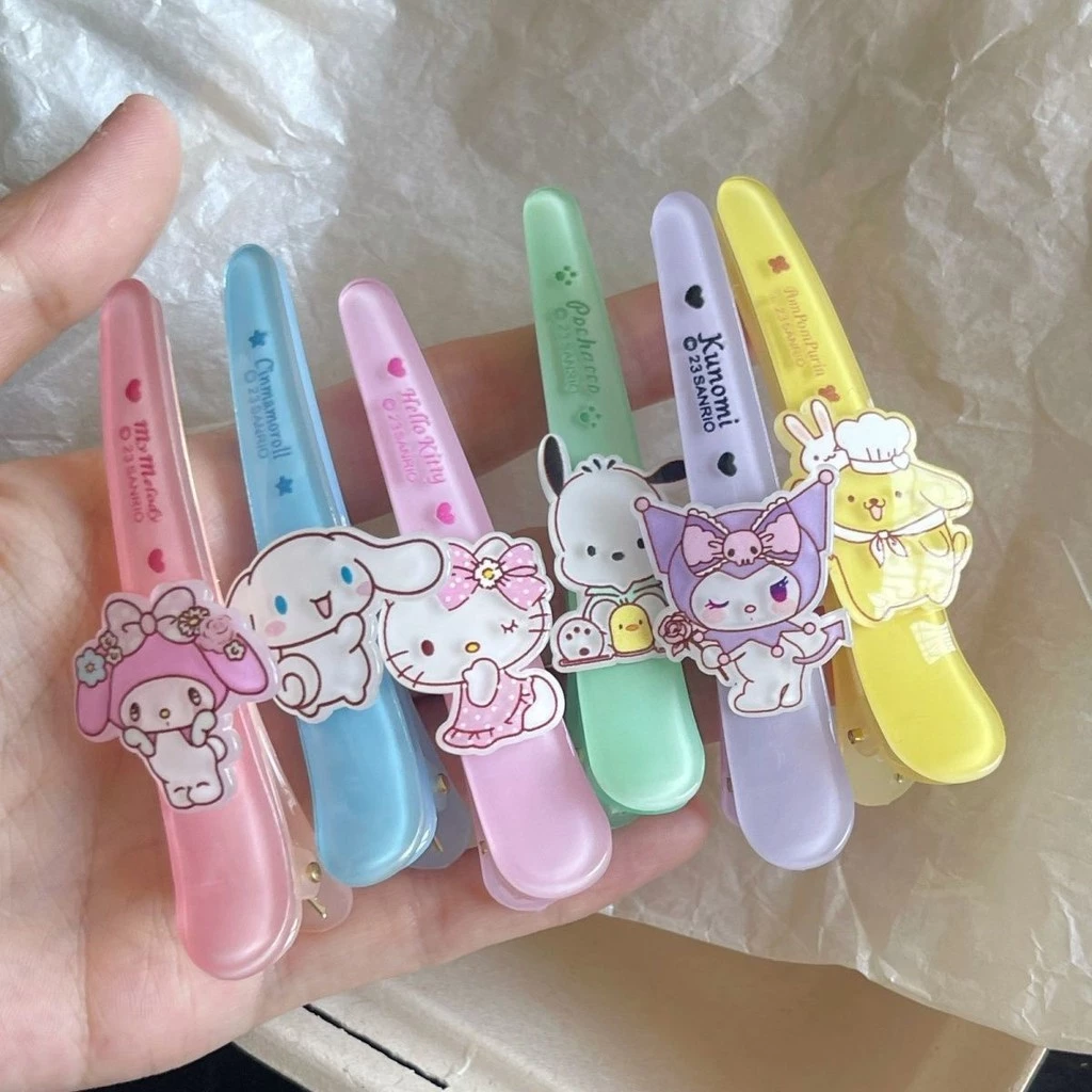 Mới Sanrio Mỏ Vịt Kẹp Tóc Hoạt Hình Dễ Thương Bags Kẹp Tóc Đa Năng Cô Gái Ngọt Ngào Bên Kẹp Trẻ Em Phụ Kiện Tóc