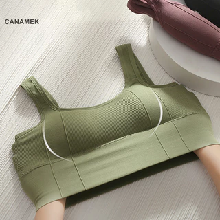 Canamek Áo Ngực Thể Thao Thoáng Khí Chống Sốc Crop Top Chống Mồ Hôi Tập Thể Dục Top Nữ Liền Mạch Áo Ngực Yoga Push Up Thể Thao Top Tập Gym Tập Luyện Hàng Đầu Mới