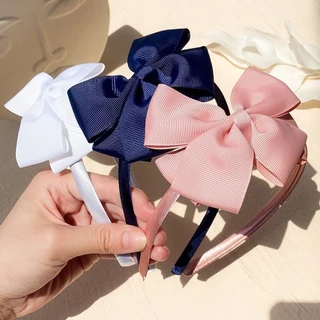 1 Chiếc 4Inch Màu Trơn Tóc Cho Bé Gái Bé Grosgrain Ruy Băng Nơ Băng Đô Quấn Tóc Scrunchies Ngọt Đầu Mũ Phụ Kiện Tóc