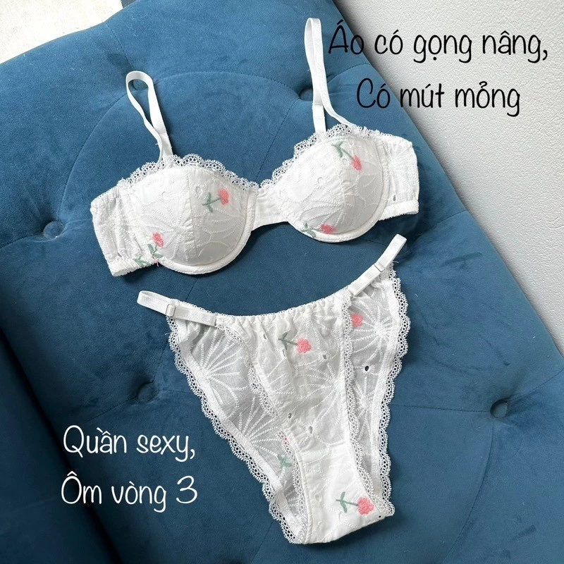 Set đồ lót vải nơ ren sexy