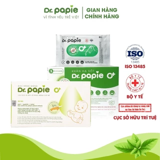 Combo 1 Hộp Khăn Lau Hạ Sốt Dr Papie 0+ Và 1 Hộp Gạc Rơ Lưỡi Dr Papie Bảo Vệ Toàn Diện