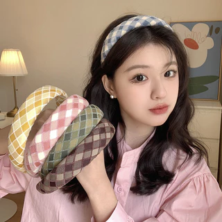 Băng đô kẻ sọc xốp phong cách Hàn Quốc dành cho nữ Thời trang bé gái Rửa mặt Dây buộc tóc vành rộng