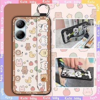 cell phone sleeve Back Cover Phone Case For ZTE Libero 5G IV/Nubia Ivy Cute Silicone Wrist Strap phone pouch Anti-knock