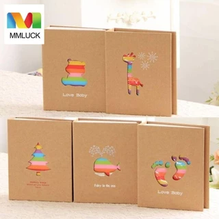 Mmluck 100 trang / chiếc album ảnh tức thì, album ảnh 6 inch DIY đơn giản, Dễ dàng sử dụng Phim hoạt hình dễ thương cho trẻ em album tăng trưởng Nhãn dán ảnh