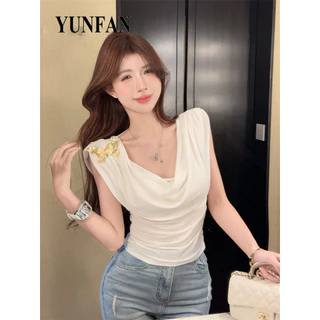 YUNFAN áo sơ mi nữ áo kiểu hàn quốc may đo sang trọng Fashion chic WCS2451BU9 21Z240523