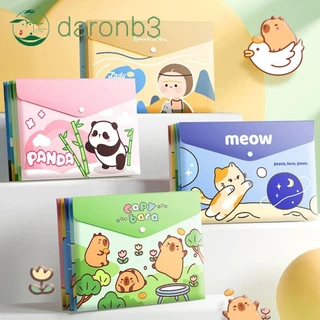 Daronun 5 CÁI Túi thư mục tập tin A4, Túi lưu trữ dung lượng lớn Bộ sắp xếp tập tin A4, Khóa hoạt hình chống nước di động Lưu trữ thư mục tài liệu