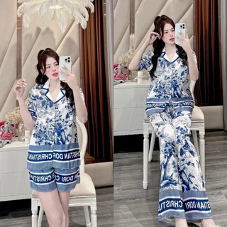 Bộ đồ Pijama Dori loang in full lụa gấm xước cho Nữ sang chảnh CCD63 Sammy