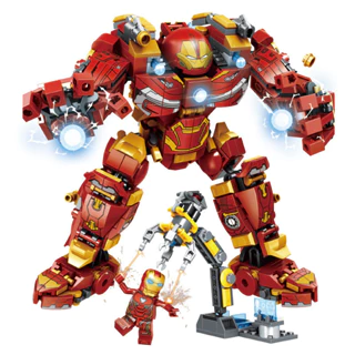 Đồ chơi Super iron man người sắt siêu anh hùng mô hình láp ráp siêu nhân rô bốt 8 trong 1 kèm bộ tám nhân vật Gon Gin