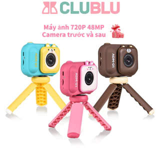 -CLUBLU- Máy Ảnh Kỹ Thuật Số Mini ADM-01 Camera Digital Trước Và Sau 720P 48MP Có Tripod Cho Bé Cute