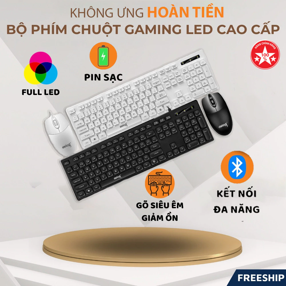 Bộ Bàn phím máy tính DEIOG DY 912 có dây full size, chống nước tốt giả cơ gaming văn phòng 2024