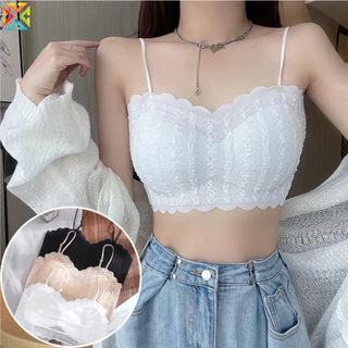 Áo Ngực Ren Thời Trang Nữ Mỏng Đẹp Lưng Bralette Không Vòng Thép Dây Đeo Ngực Nhỏ Tập Hợp Hỗ Trợ Áo Ngực Quần Lót