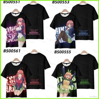 The Quintuplets Áo Thun Anime Cosplay Tee Nakano Miku Harajuku 3d Áo Sơ Mi Tay Ngắn Áo Plus Kích Thước