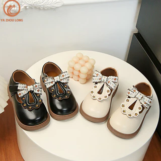 Giày công chúa YAZHOULONG Girls xuân thu phiên bản Hàn Quốc đế mềm chống trượt Giày da trẻ em dành cho trẻ em vừa và nhỏ thoáng khí nơ giày da nhỏ