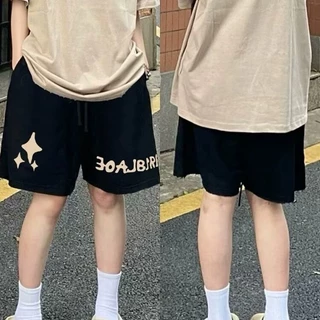 [Quần Short cỡ lớn M-8XL] Cặp đôi in hình đường phố cổ điển kiểu Mỹ Dây đeo Unisex Dây rút Quần Short thông thường Cặp đôi dáng rộng Thể thao mùa hè Quần ngắn bóng rổ thể thao năm điểm