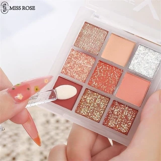 Miss Rose Lamela Bảng Phấn Mắt Chín Màu I Pearlescent Matte Sữa Cà Phê Màu Đất Dễ Lên Màu Hàng Ngày Phù Hợp Với Người Mới Bắt Đầu