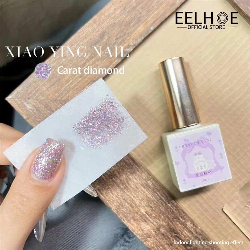 EELHOE Xeijayi Bạch Kim Sơn Móng Tay Gel Carat Kim Cương Hồng Flash Dòng Bạch Kim Mỹ Long Lanh Trị Liệu Bằng Ánh Sáng Kim Cương Vỡ Keo Dán Móng Tay Shop 10Ml