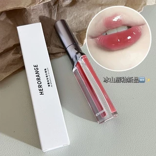 Herorange Iceberg sơn mài Gương Lip Glaze Nước Dưỡng Ẩm Gợi Cảm Môi Đỏ Tint Son Môi Trang Điểm Màu Sắc Lâu Dài Son Bóng