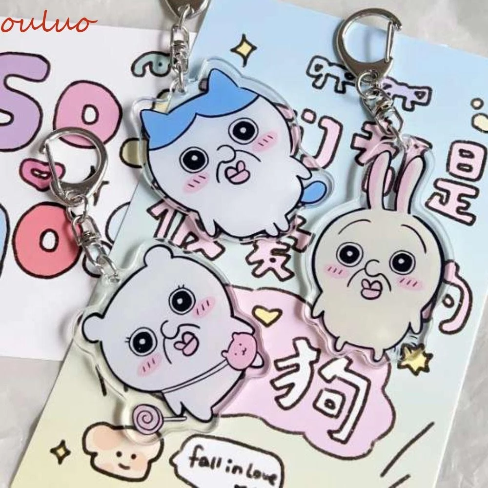 Ouluo Anime Chiikawa Móc Khóa, Momonga Rakko Chiikawa Mặt Dây Chuyền, Hoạt Hình Vui Nhộn Phong Cách Nhật Bản Acrylic Kawaii Usagi Móc Khóa Quà Tặng Trẻ Em