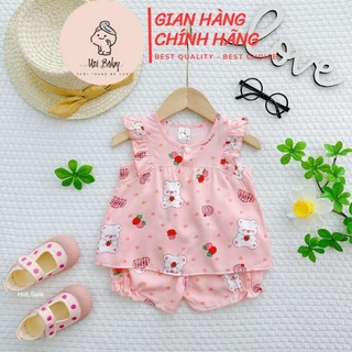 [BÉ 6-13kg] Quần Áo Bé Gái, Đồ Tôn Bé Gái, Đồ Bộ Bé Gái Vải Tôn (Vải Tole/Nanh) Mỏng Mát Mặc Nhà Cho Bé Unibaby - BT60