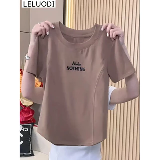 LELUODI áo phông áo thun nữ croptop baby tee Minimalist Fashion INS Thời trang A29J1SN 17Z240424