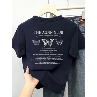 Nrvp [Áo thun 100% Cotton] Áo thun ngắn tay 100% Cotton Unisex hoàn toàn mới in hình nam nữ cổ tròn dáng rộng