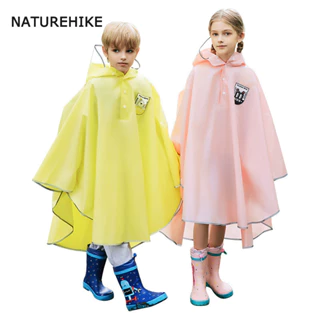 Áo mưa trẻ em Naturehike có túi ẩn, quần áo chống mưa đi xe bằng pin, poncho dài chống thấm nước dày dặn cho trẻ trung và lớn đi học