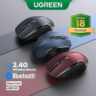 Ugreen Chuột Không Dây Kết Nối Bluetooth Và USB 2.4Ghz, Nhỏ Gọn tiện dụng 6 nút im lặng 5 cấp độ 4000dpi Phù Hợp PC Laptop MacBook Air M1 iPad Gen 9 Laptop