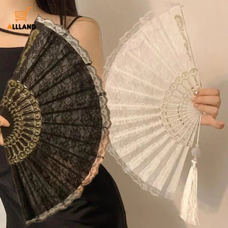 Quạt Ren Gấp Gothic Retro - Di Động Ngọt Ngào Cô Gái Cổ Tích Tối Gothic Court Hand Fan - Quà Tặng Thủ Công Nghệ Thuật Trang Trí Tiệc Cưới