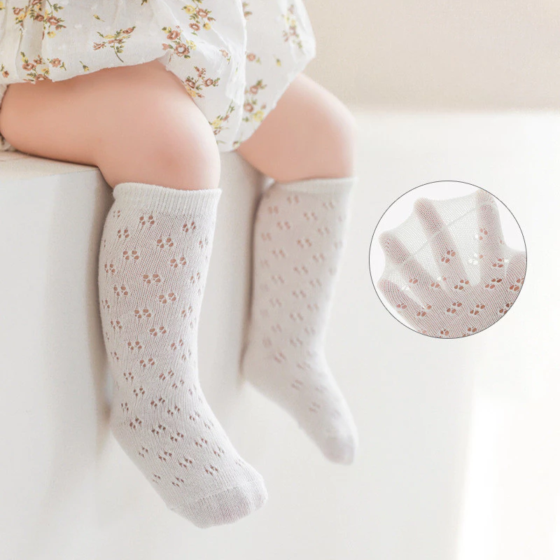 Tất mùa hè cho bé Tất Cotton mềm mại màu trơn cho bé 0-3 tuổi