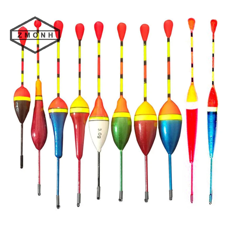 Zmonh 1 / 10 Bộ Phao Câu Cá Phao Bobber Câu Cá Phao Trộn Kích Thước Màu Cho Phụ Kiện Câu Cá * Mới