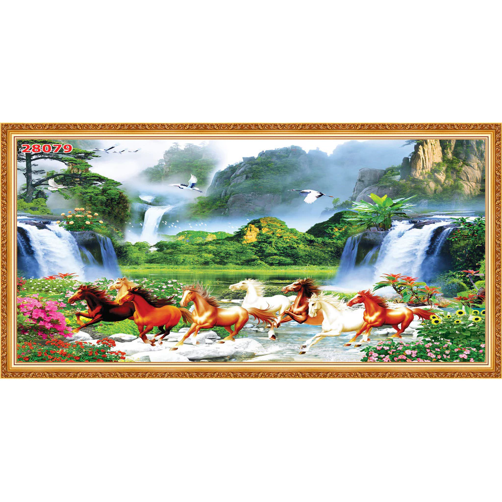 Tranh 3D Dán Tường Tranh Mã Đáo Thành Công, Trang Trí Phòng Khách, Trang Trí Nhà (Tặng Keo Dán) MĐ2