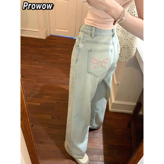 Prowow quần ống rộng quần nữ jean Comfortable thời trang Cute Minimalist WLK2440GTK 15Z240411