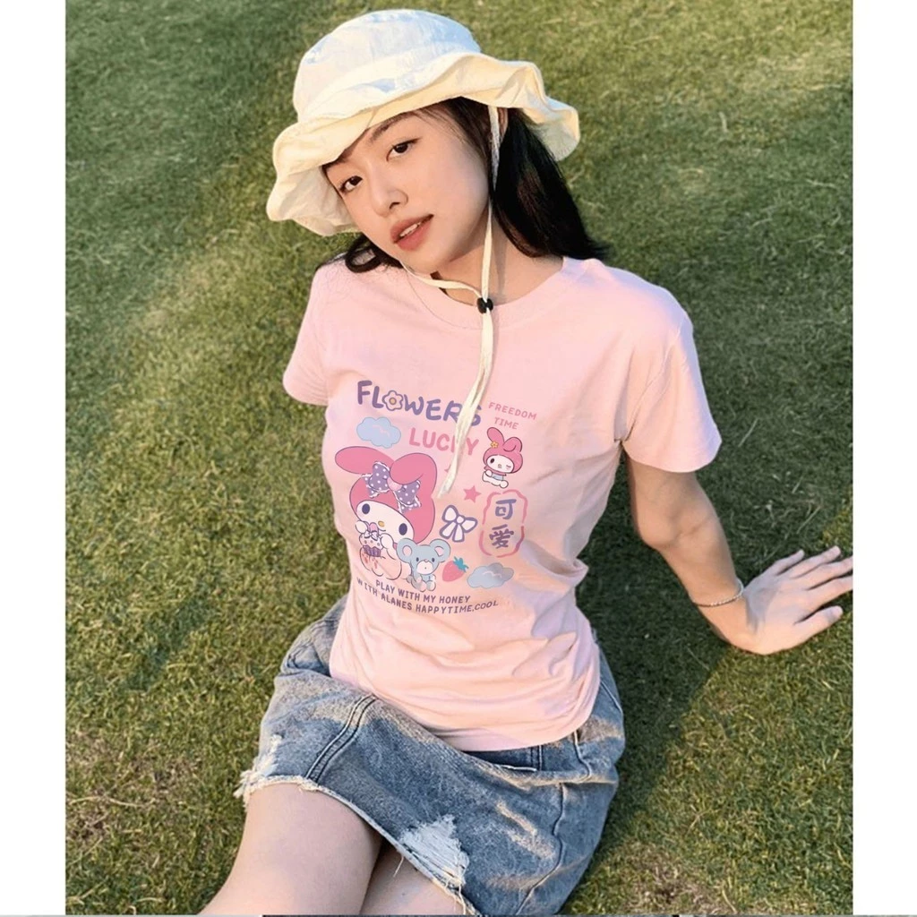 Áo Baby Tee PINKSTORE29 In Hình Flowers Lucky A51075