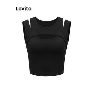 Lovito Áo tank top trơn thường ngày dành cho nữ LSE02018