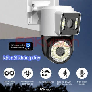 Camera Wifi 2 Mắt giám sát Ngoài Trời Không Dây Ip66 Thông Minh chống nước an toàn Yoosee 8.0mpx