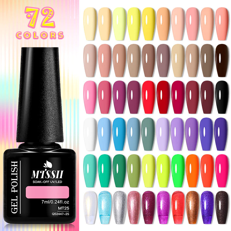 MTSSII Color Gel Ba Lan Bán vĩnh viễn UV Varnish Nail Art Ngâm Gel Sơn móng tay Keo lâu trôi 7ml