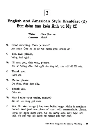 Sách Đàm Thoại Tiếng Anh Cho Dịch Vụ Nhà Hàng