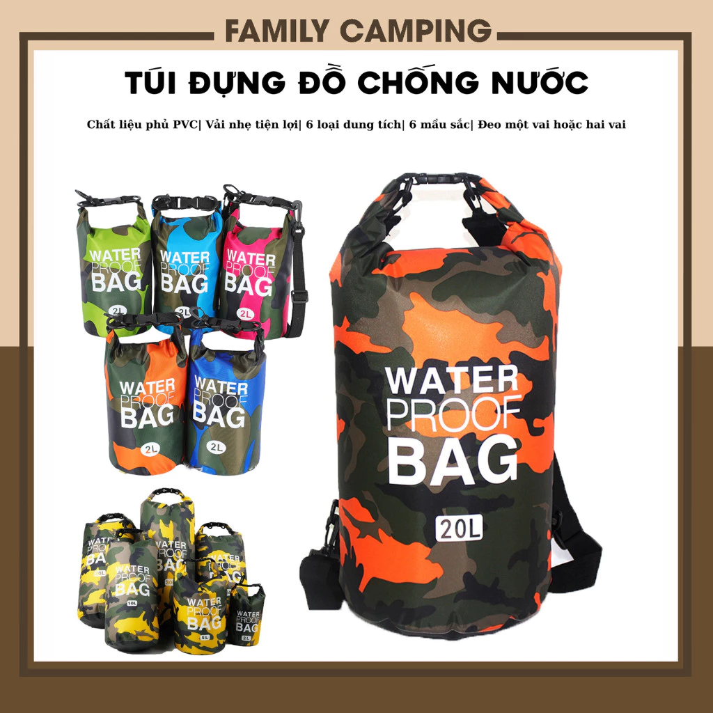 Túi Chống Nước, Túi Đựng Đồ Chống Nước Đi Bơi, Túi Khô Du Lịch Đi Biển, Nhỏ Gọn, Nhiều Màu Sắc (RR)