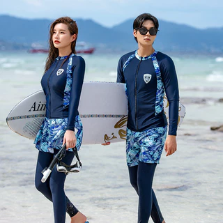 Lặn biển Rashguards Chống Nắng Đồ Bơi Nữ Tay Dài Quần Bộ Plus Kích Thước Lướt Sóng Ngoài Trời Wetsuit Nam Chia Đồ Bơi