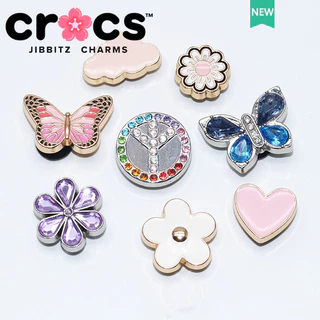 Kim Loại jibbitz crocs charm Đá Quý Bướm Kim Loại Mây Giày Phụ Kiện Quyến Rũ