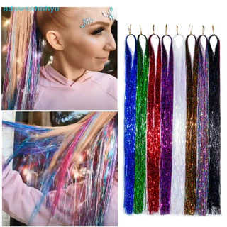 Adawnshbhyu 200 Dây Horapic Sparkle Hair Tinsel Extensions Dazzles 90cm Nữ Hippie VN