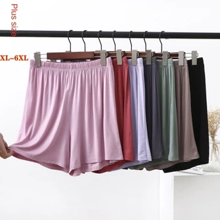 Xl-6xl ️ [SẴN SÀNG] Plus size ️ Quần short Modal Nữ Mùa hè dáng rộng quần ống rộng mỏng eo cao