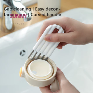 [Sunny Spaces] al Cup Nắp Brush Crevice Dụng cụ làm sạch Treo tiện ích để làm sạch gia đình Bàn chải làm sạch tay cầm cong mới