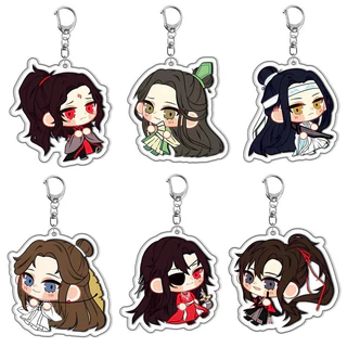 Tian Guan Ci Fu Anime Móc Khóa Nữ Xie Lian Hua Cheng Acrylic Móc Chìa Khóa Người Thiên Đường Quan Chức Phước Lành Vòng Chìa Khóa Mặt Dây Chuyền TGCF