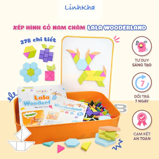 Đồ chơi xếp hình nam châm cao cấp Lala Wooderland phát triển tư duy sáng tạo logic cho bé - Lalala baby